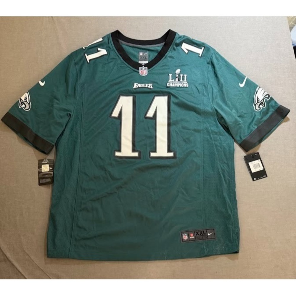 Philadelphia Eagles Super Bowl Wentz #11 Nike NFL Jersey Mens 2XL Green NEW.